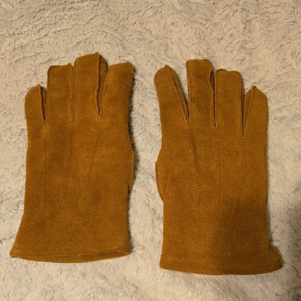 Men's Tan Genuine Leather Gloves